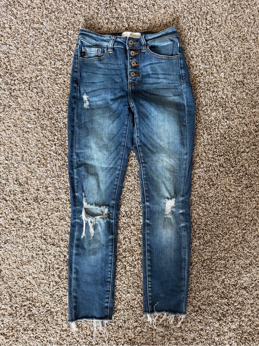 KanCan Distressed Dark Blue High-Rise Skinny Jeans 0/23
